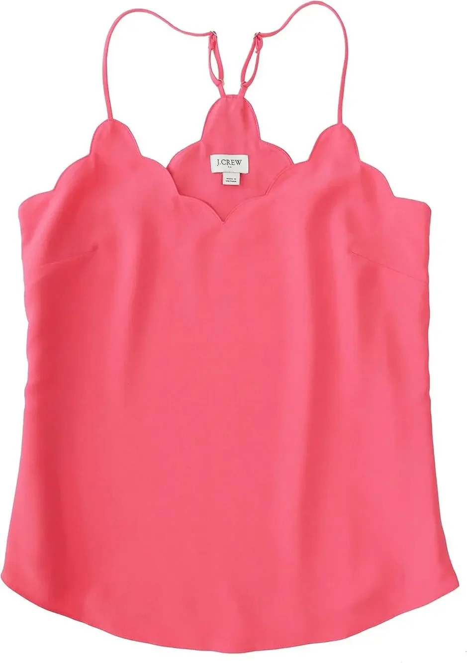 J.Crew Pink Tea Rose Scalloped Crepe Cami Tank Top Size 0